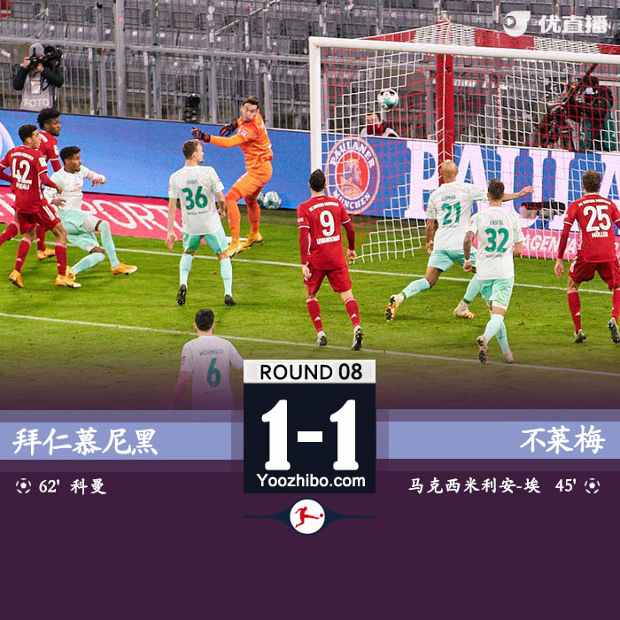 <a href=/zuqiujingsai/bayern/ target=_blank class=infotextkey>拜仁</a>慕尼黑1-1云达不莱梅