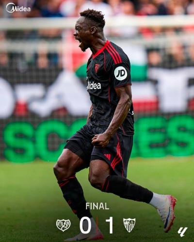 塞维利亚1-0客胜巴列卡诺，阿科-亚当斯第87分钟绝杀