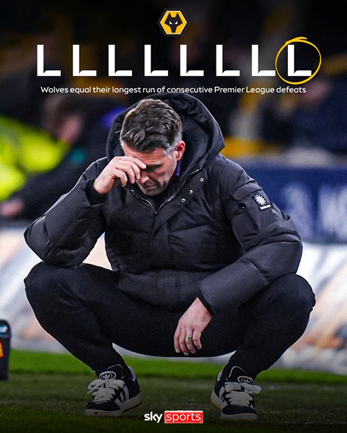 狼队“死亡赛程”来了：17轮仅2分垫底，下周两碰<a href=/zuqiujingsai/manlian/ target=_blank class=infotextkey>曼联</a>+再踢枪手<a href=/zuqiujingsai/liverpool/ target=_blank class=infotextkey>利物浦</a>